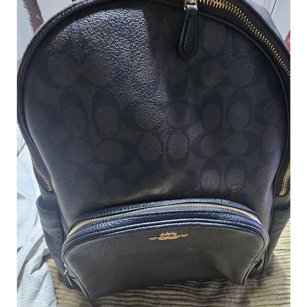 Coach Court C5671 Backpack in Signature Canvas Brown Black - Picture 5 of 6